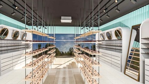 Vitrine murale de style simple, résistante à l'eau, pour magasin d'optique Retron, avec éclairage LED, attrayante et robuste. - Product Image 4