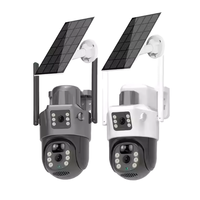 Caméra CCTV WiFi 4G solaire V380 Pro pour extérieur, avec interphone, capteur CMOS, angle large 360°, H.264/H.265, stockage sur carte mémoire