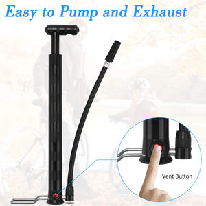 Pompe à main portable pour <span class=keywords><strong>vélo</strong></span> miniature, pompe à pied pour <span class=keywords><strong>vélo</strong></span> de montagne et de route avec manomètre, pompe à air portable pour ballon et pneu de sol - Product Image 4