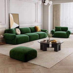 Nordic Style 3-Seater Green Velvet Luxury <strong>Modern</strong> Living Room Sofa <strong>Furniture</strong> - Product Image 2