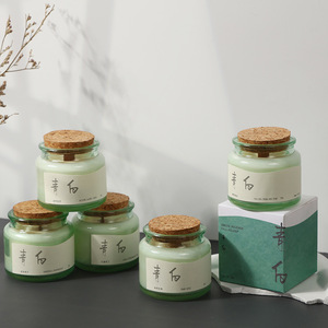 Bougie d'aromathérapie souvenir semi-artisanale transfrontalière, faite à la <span class=keywords><strong>main</strong></span>, à base de bois, avec bouchon en liège et coupe verte - Product Image 3