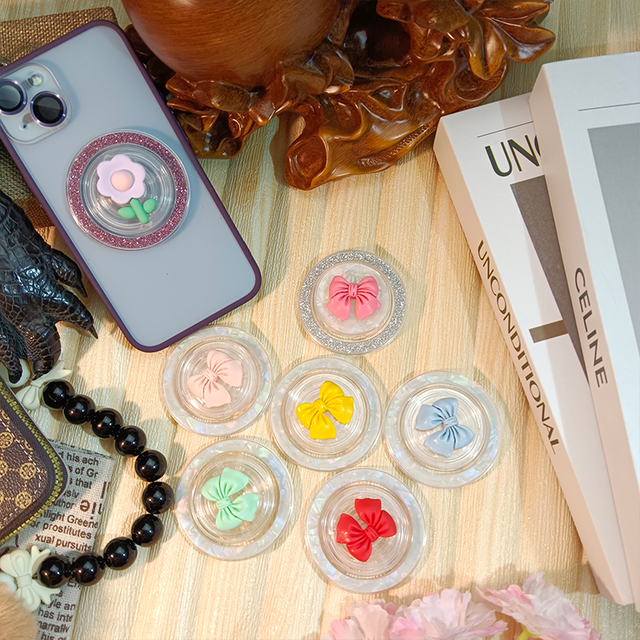 DIY Magnetic Phone Grip up Ring Holder PC Socket Glitter Mobile Phone Stand Customizable Mobile Accessory