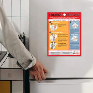 Performore 8.5X11 Pouces Laminé Heimlich Manœuvre Affiche Magnétique Dos Étouffement Premiers Secours pour Bébé Adulte Restaurants Infirmière - Product Image 4