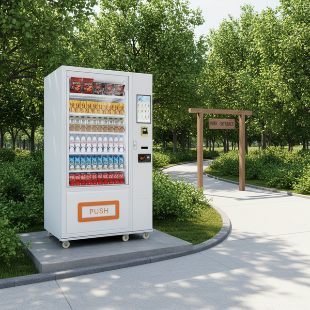 BD Touchless Smart Snack Vending Machine for Public Waiting Areas QR Code Purchase No Physical Contact Custom Layout SDK