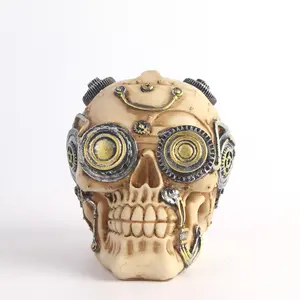 Механические черепа из смолы на заказ, черепа, индивидуальные креативные бежевые украшения для дома