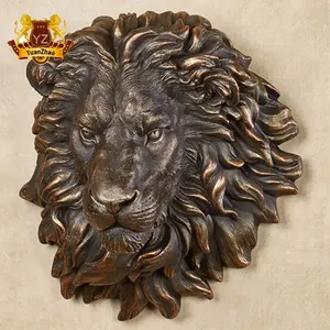 High Quality Wall Decoration Casting Bronze Lion Bust Head Sculpture