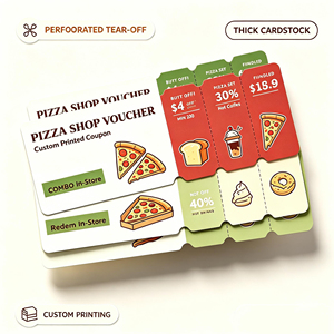 Libretas de Cupones Personalizadas con Descuento por Volumen para Catering y Entrega, Blocs de Cupones Perforados en Papel Kraft con Impresión Digital - Product Image 3