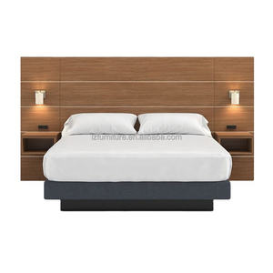 Newest Design Hampton Inn Hotel Furniture Solid Wood <b>King</b> <b>Headboard</b> 5 Star Hotel Bedroom Set <b>Bed</b> <b>Headboard</b> with Nightstand - Product Image 1