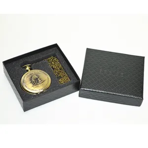 Горячая Распродажа, черная подарочная упаковочная коробка, текстурированная бумага на заказ, оптовая продажа, карманные вставки из пенопласта для хранения часов