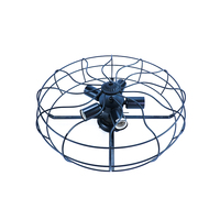 Guanghua - Composant de ventilateur de plafond rétro universel avec éclairage, cadre en fil métallique noir mat, 5 supports de lampe, design à pales droites