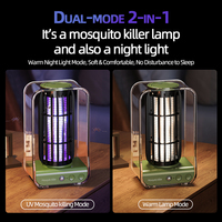 Lámpara Mata Mosquitos Eléctrica Recargable, Trampa de Luz UV de 395 Nm, Eliminador de Insectos Silencioso, de Pared y Escritorio, Doble Uso