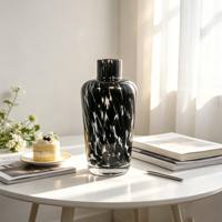 Bouteille diffuseur d'huiles essentielles en verre soufflé à la main, motif écaille de tortue, cylindrique, vide, pour parfum d'ambiance, avec bouchon couronne - Meilleures ventes
