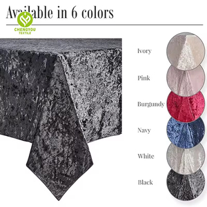 Bán buôn Chất lượng cao 120 "màu xanh hải quân màu xanh lá cây nghiền nát Nhung Vòng Khăn trải bàn cho ăn uống đám cưới bên sự kiện trang trí - Product Image 5