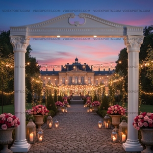 Ensemble de piliers et d'arches classiques romains impériaux, portail d'entrée et décoration d'allée de mariage de luxe en fibre de verre - Product Image 2