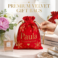 Pochette à cordon en velours épais de haute qualité avec logo, sac d'emballage en flanelle lisse pour parfums et cosmétiques