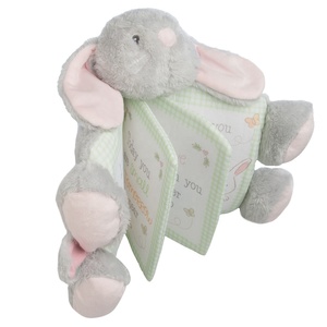 Livre en tissu sensoriel doux en forme de lapin coloré personnalisé, poupée en peluche sécurisée <span class=keywords><strong>pour</strong></span> l'éducation précoce des bébés, livre en tissu de conte de fées unisexe - Product Image 1