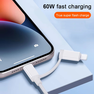 Câble de données USB 2-en-1 1m Type C 60W <span class=keywords><strong>30W</strong></span> <span class=keywords><strong>Chargeur</strong></span> rapide tressé Compatible iP 17 16 15 14 13 12 <span class=keywords><strong>11</strong></span> 8 7 Câble de données de synchronisation pour tablettes - Product Image 6