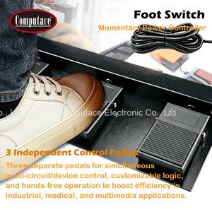 Interruptor de Pedal de 3 Vías Negro, 16A 125V/250V CA, Interruptor de Control de Pie Triple para Equipos Industriales y Dispositivos Médicos - Product Image 4