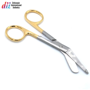 Lister Bandage Scissors Stainless Steel Angled Blades Gold Plated Finger <b>Rings</b> Customized Scissors Wholesale Supplier - Product Image 4