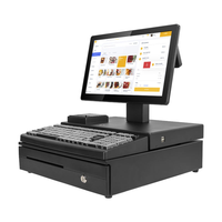 Terminal de point de vente 15,6 pouces avec écran LED 8 chiffres, 6+64 Go, tout-en-un, design pour le commerce de détail, imprimante intégrée, USB, caméra Android 5MP, Intel Atom