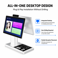 Mesin pendaftaran pengunjung sistem kontrol akses pintar dua sisi paduan aluminium layar sentuh Model Desktop