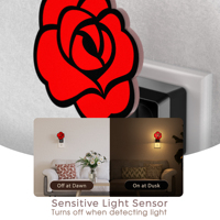 Veilleuse LOHAS Rose Gothique, Lumière Blanche Chaude, Capteur Crépusculaire, Lampe de Chevet Rose pour Adultes et Enfants, Idéale pour Chambre et Couloir