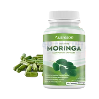 Kapsul Moringa Bentuk Bubuk Daun Alami Dikemas untuk Pasokan Pembuatan Suplemen