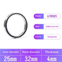 Roulement à billes 6705RS durable, 25x32x4mm, avec joint en caoutchouc, en acier, haute vitesse, pour la robotique