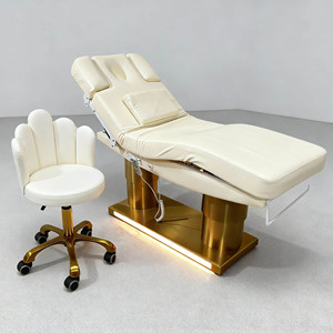 יופי ספא מיטת ספא להתאמה אישית זהב כפולה בסיס נירוסטה 3/4 מנוע טיפול קוסמטי מתכוונן טיפול קוסמטי ספא עיסוי - Product Image 1