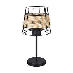 Lampe de table en fer forgé et en rotin, e27, dimensions 41x20x20 cm, idéale pour la décoration et l'ambiance des espaces. - Product Image 1