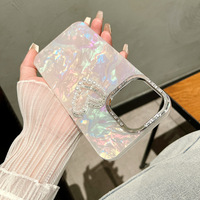 IPhone 15 Pro Max Housse de protection 13 & XR Stereo Pearl Heart Grip Galvanoplastie Case Special Craft Mobile Phone Case
