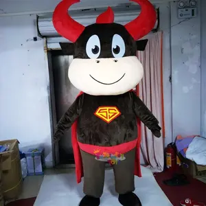 Yeni gelenler OEM çin yeni yılı inek için servet tanrı kostüm yetişkin inek süslü elbise cosplay