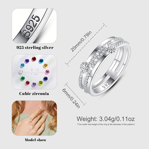 925 argento Sterling bellissimi anelli di fiori <span class=keywords><strong>margherita</strong></span> <span class=keywords><strong>con</strong></span> Zirconia cubica anelli di pietre preziose per le donne per il matrimonio e la festa - Product Image 5