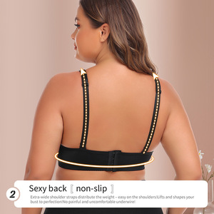 Soutien-gorge sans couture à couverture complète avec grandes bonnets femme grosse 6XL soutien doux sans bords <span class=keywords><strong>taille</strong></span> <span class=keywords><strong>44</strong></span> froncée en douceur pour éviter l'affaissement - Product Image 4