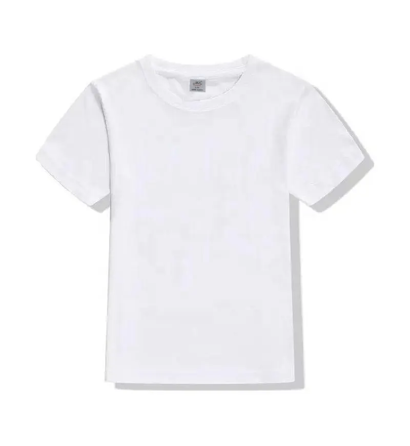 100% Baumwolle Plain White Kinder T-Shirts Blank Kinder T-Shirts für Jungen und Mädchen Kurzarm OEM Service Custom Logo Casual