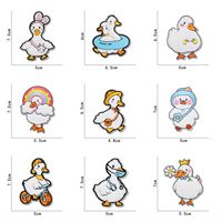 Fournisseur d'usine Patch de broderie Patchs de broderie de vêtement de canard de dessin animé Patchs brodés thermocollants
