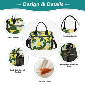 Bolsa Térmica Reutilizable con Diseño de Limón Fresco Hawaiano, Bolsa de Almuerzo con Cierre para Picnic - Product Image 3