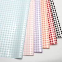 Papier d'emballage imperméable double face à motif écossais Ouya avec grille tournesol estivale, feuilles d'emballage DIY pour bouquets floraux