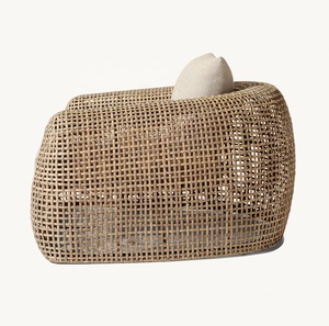 مجموعة ساساني للفناء الحديقة في الهواء الطلق المعاصرة المصنوعة يدويا كل حالات الطقس راتنج ويكر جيميني كرسي استراحة - Product Image 3