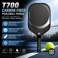 Raquette de pickleball Player Edition Gen 3, fibre de carbone T700, noyau de propulsion 16 mm, nid d'abeilles sans bordure, durable, portable