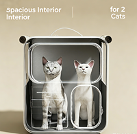 Sac à dos de transport pour animaux de compagnie 2-en-1 à roulettes, respirant, avec fermeture éclair, tapis amovible, fenêtres en maille pour la ventilation, en tissu Oxford