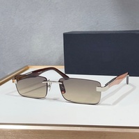 Lunettes de soleil sans monture de style designer de haute qualité, verres dégradés, branches métalliques de luxe, pour hommes, idéales pour la conduite en extérieur