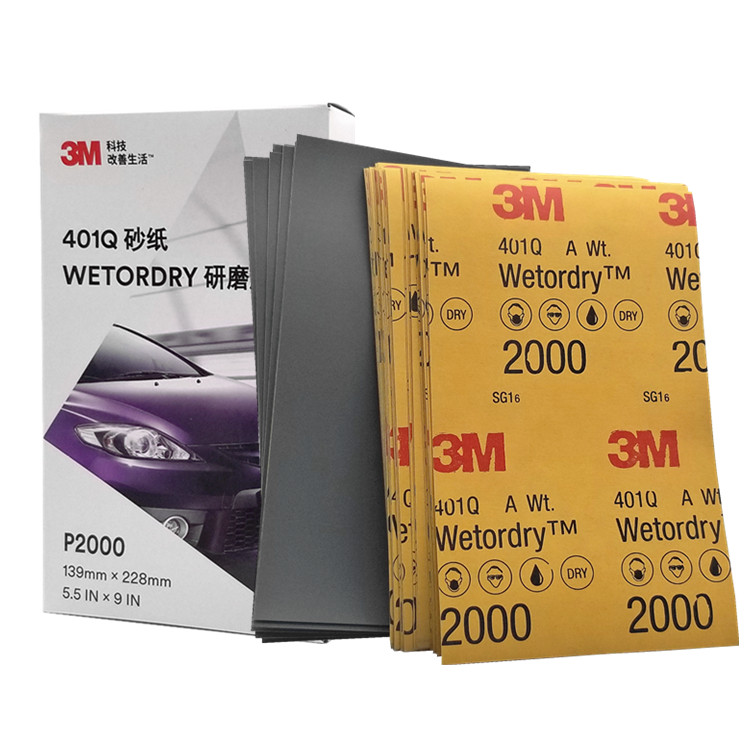 High quality 3M sandpaper 401Q grit 1000 to 2000 wet and dry sanding paper sheet