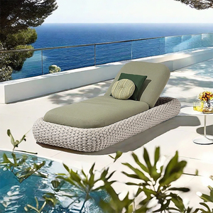 Moderno ocio al aire libre muebles de jardín de aluminio tejido cuerda <span class=keywords><strong>Chaise</strong></span> <span class=keywords><strong>Lounge</strong></span> silla para playa lado piscina cama tumbona - Product Image 3