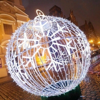 Décoration LED extérieure, globe paysager de rue, motif de Noël 3D, boules LED
