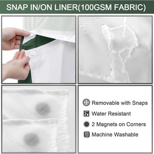 Customized Double-layer <strong>Lining</strong> Large Ring Breathable Yarn Large Ring Hook Free <strong>Shower</strong> <strong>Curtain</strong> Bathroom Partition <strong>Curtain</strong> - Product Image 3