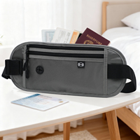 Portefeuille porte-cartes RFID, sac banane ajusté avec porte-passeport, sacs de ceinture pour documents pour hommes et femmes