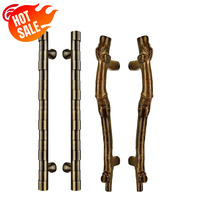 Poignée de porte en bois massif haut de gamme sur mesure, en laiton cuivre rouge robuste, pour portail principal, entrée en verre, quincaillerie architecturale