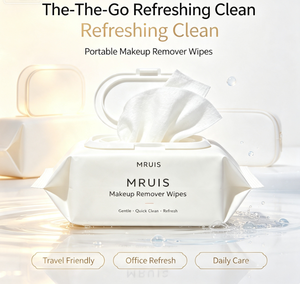 Lingettes démaquillantes MRUIS, formule douce et hydratante pour un nettoyage rapide, lingettes faciales jetables pour le nettoyage quotidien de la peau en voyage - Product Image 6
