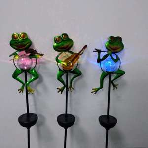 Luces Solares de Rana LED de Hierro Forjado, Set de Luces Decorativas de Jardín de Cristal Colorido, Resistentes al Agua, para Exteriores - Product Image 2